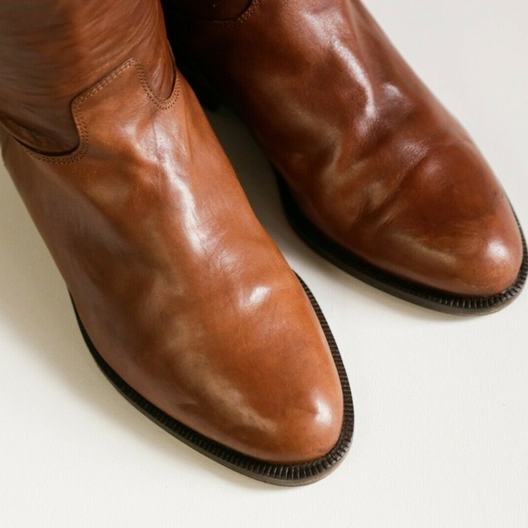 Vintage Leather Brown Black Riding Boots - Picture 2 of 8